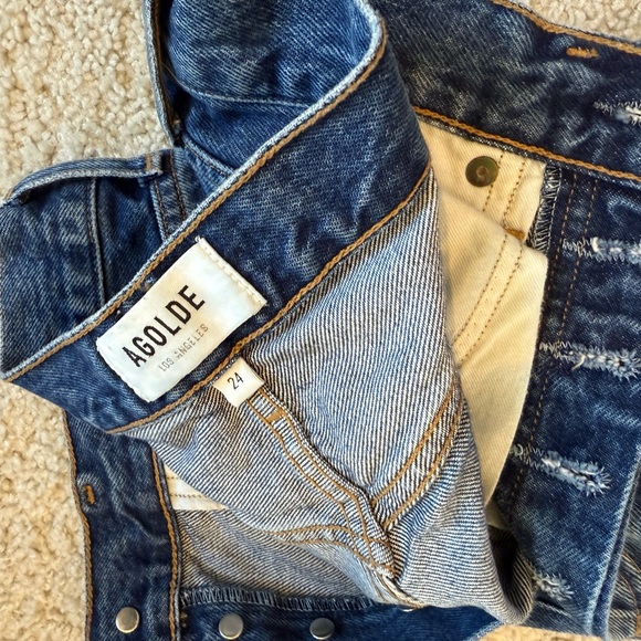 Agolde High Rise Blue Jeans Versatile Style - Picture 4 of 6
